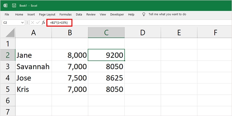 Augmenter un montant en pourcentage avec Excel