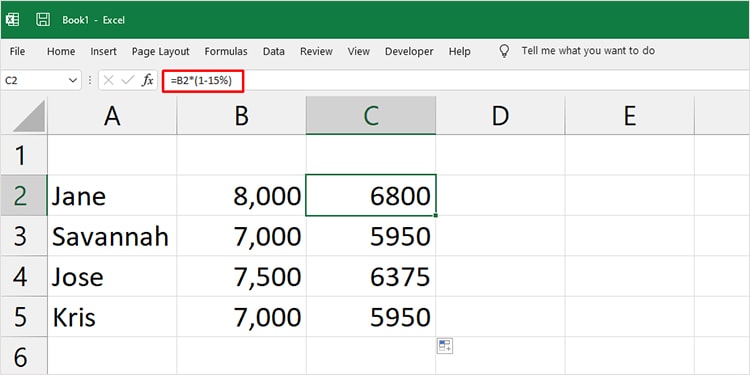 Diminuer un montant en pourcentage avec Excel